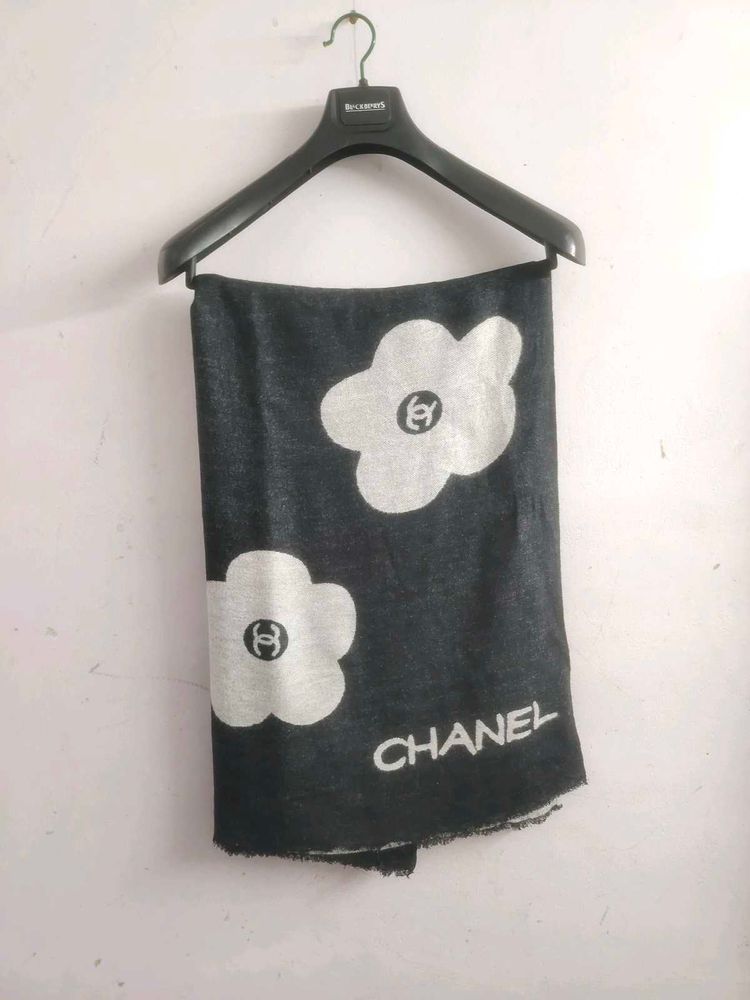 Chanel Scarf with Flower Print