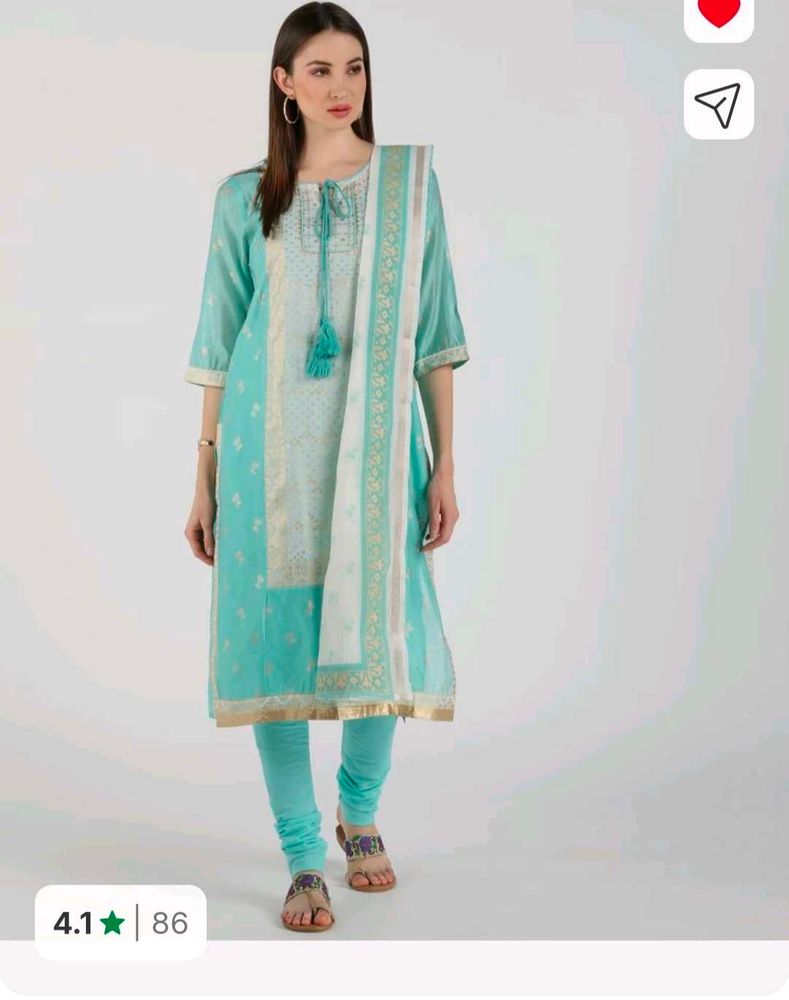 Beautiful Teal Kurta Set with Dupatta