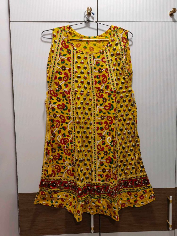 Yellow Short Sleeve Kurti