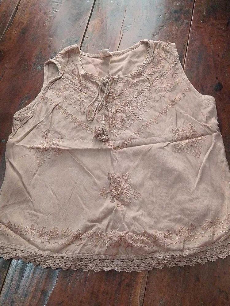 Boho Embroidered Sleeveless Top