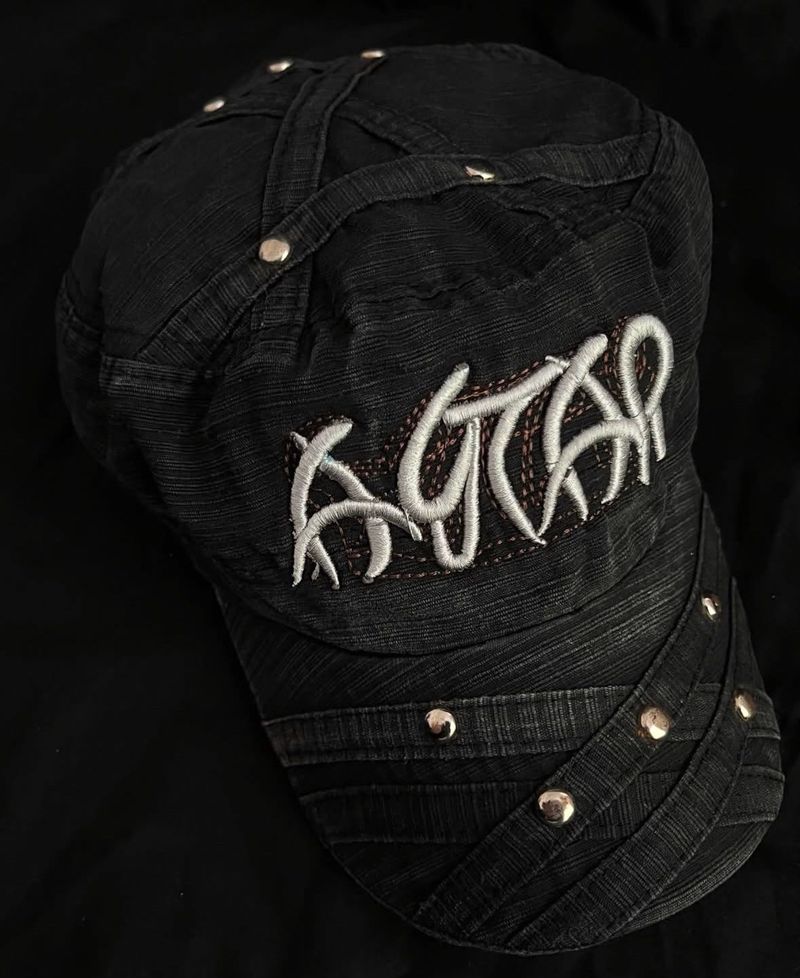 Embroidered studded Cap