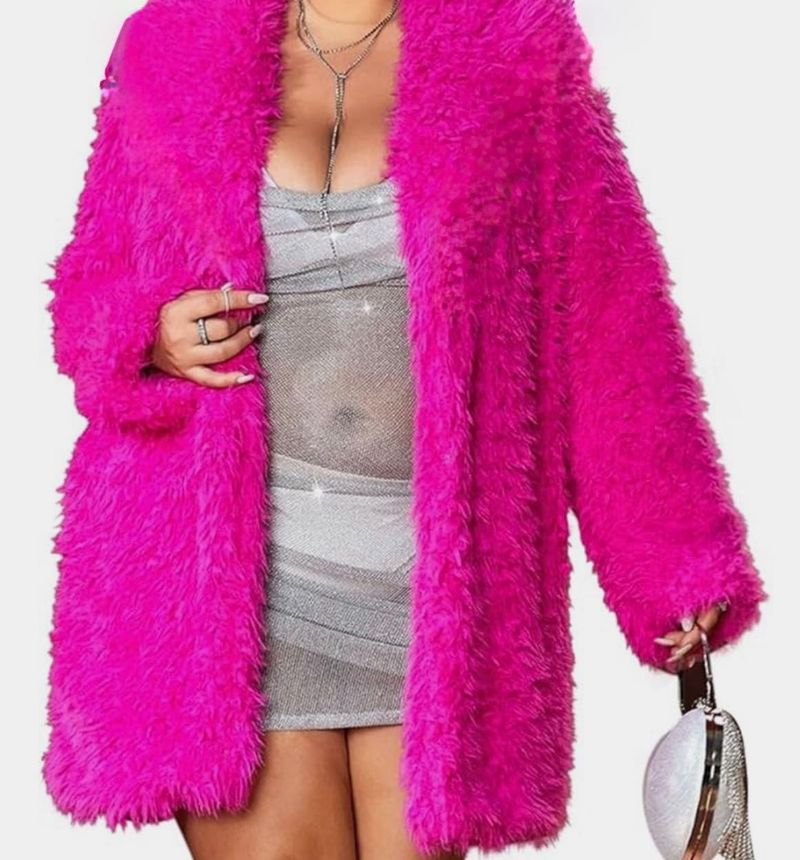 Vibrant Fuzzy Pink Coat