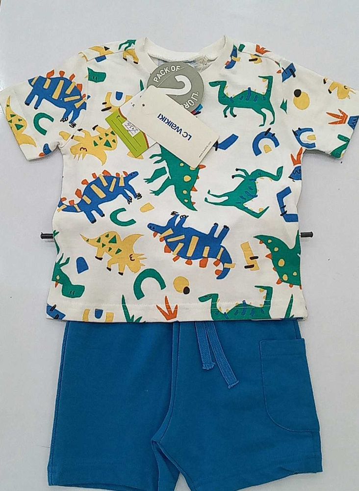 Kids Set Half Pant And Tees.