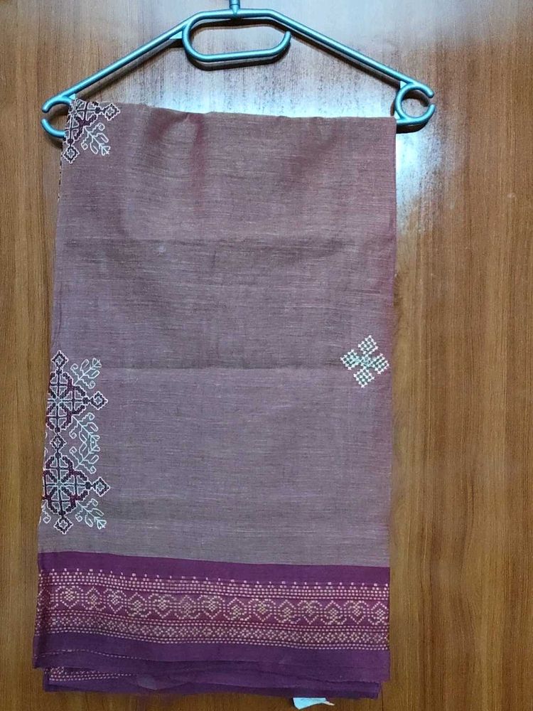 Elegant Maroon Embroidered Saree