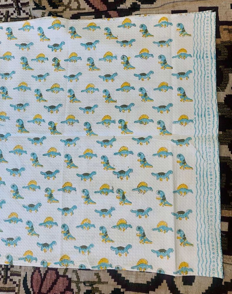 Dinosaur Print Waffle Towel For Kids