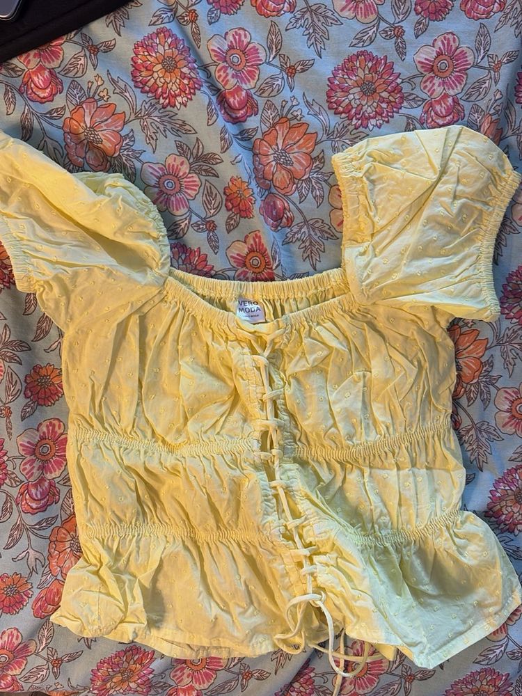 Vera Moda Yellow Crop Top