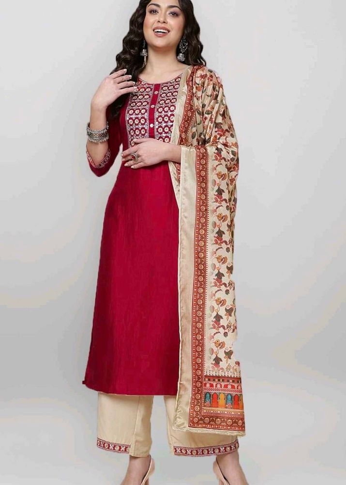 Beautiful Red Kurta Set with Dupatta