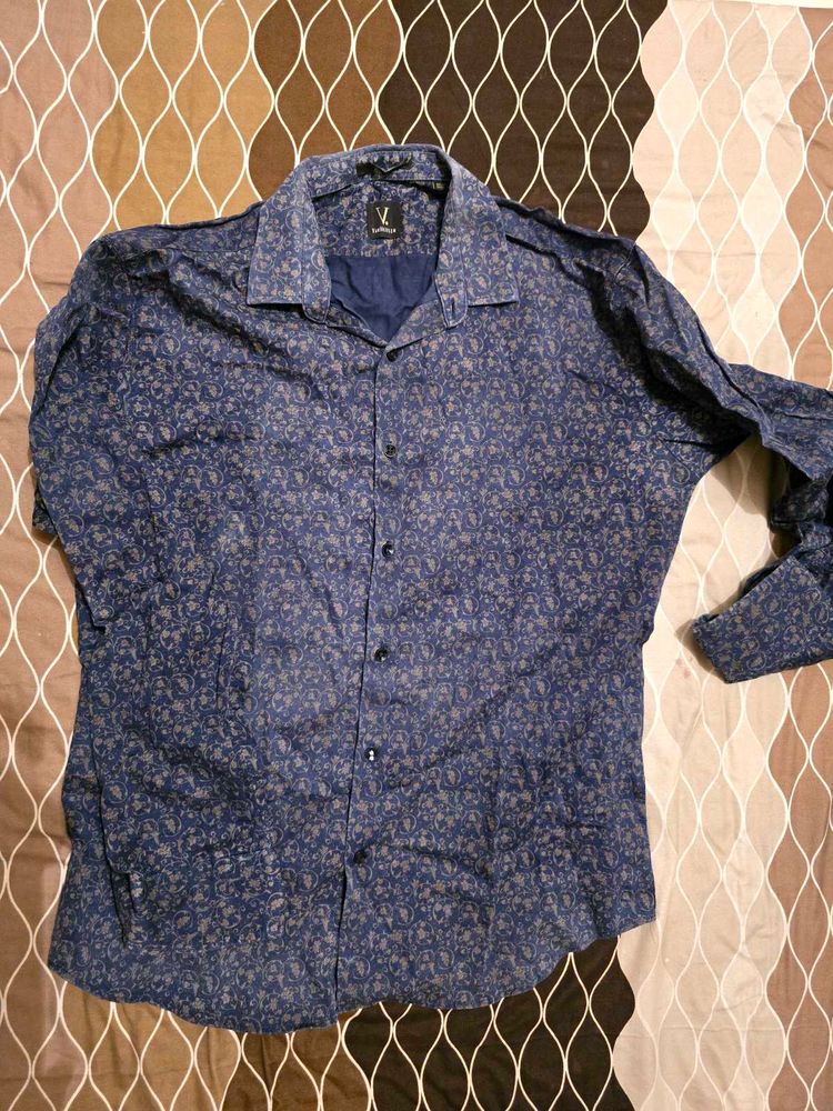 Men's Blue Floral Print Shirt
