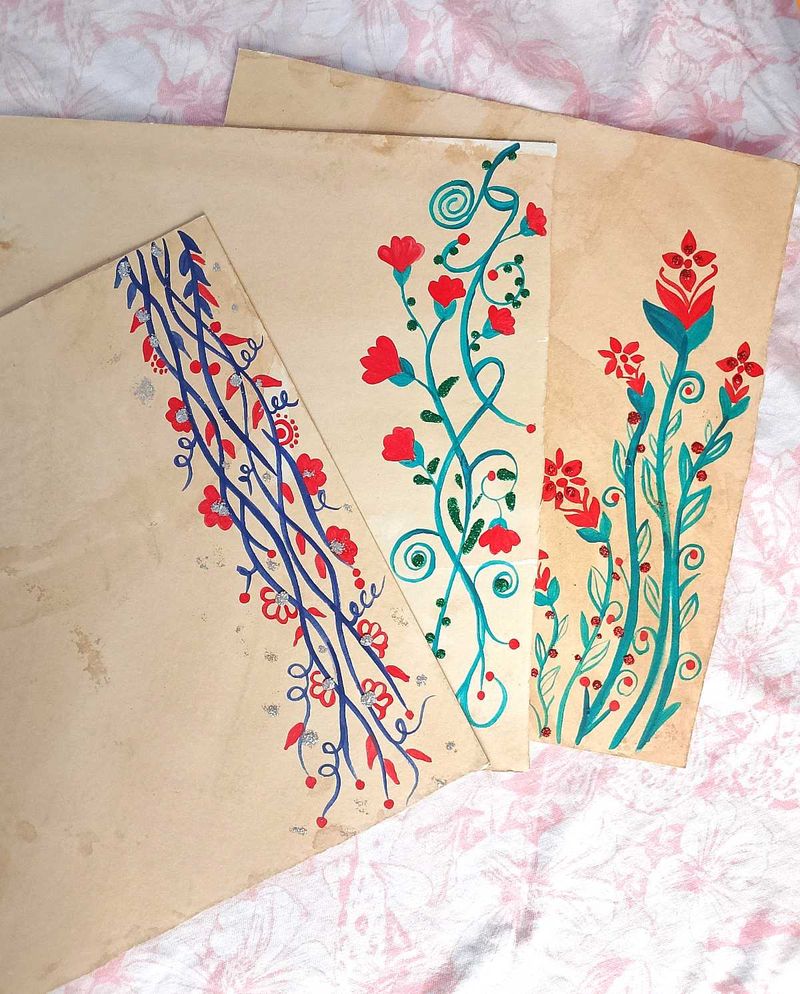 Hand-painted Vintage Sheets for Arts &amp; Crafts