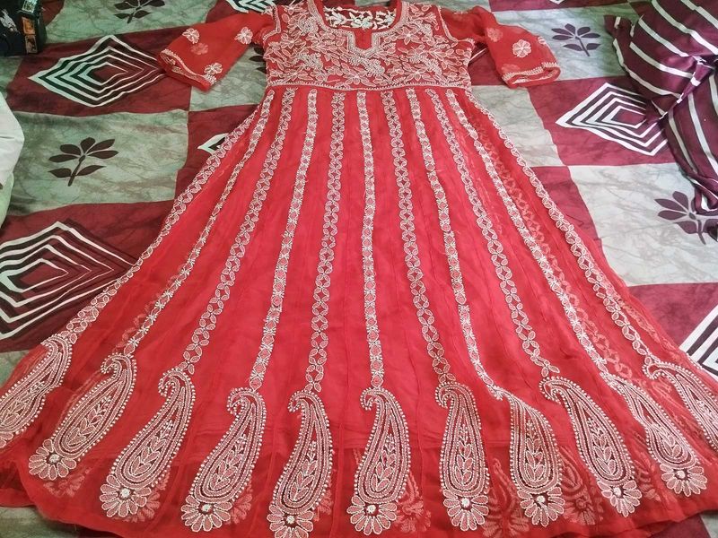 Chikankari long frock