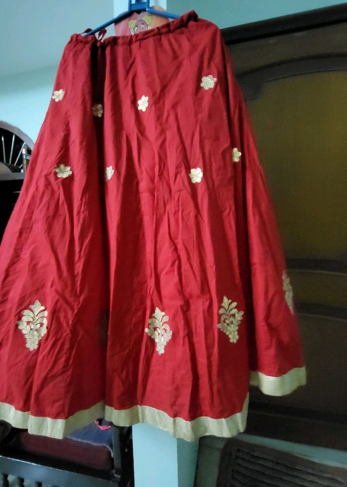 Beautiful Red Lengha With Liner Attached