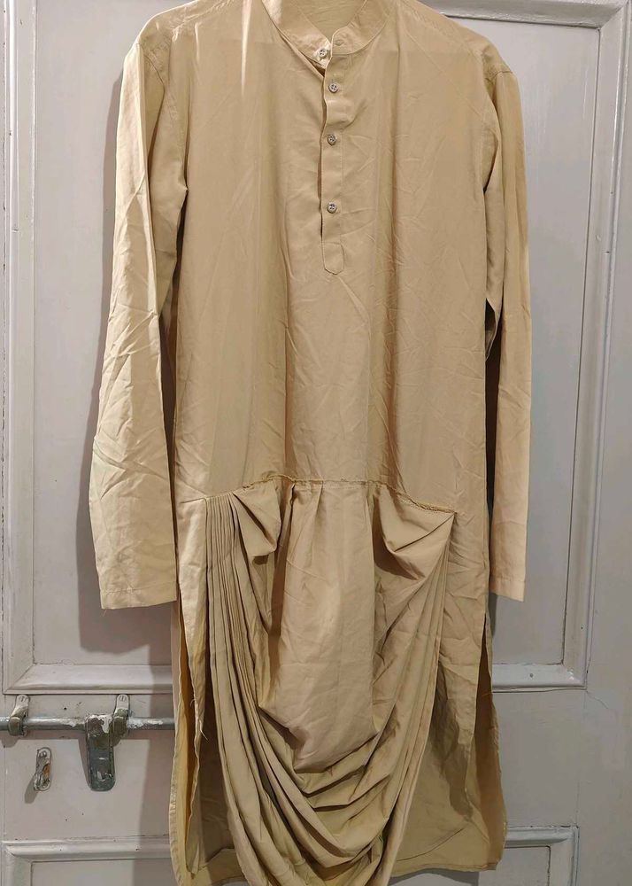 Tan Designer Kurta With Chudidar Pajama