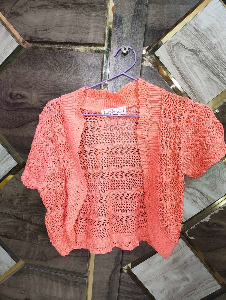 Crocheted Coral Shrug