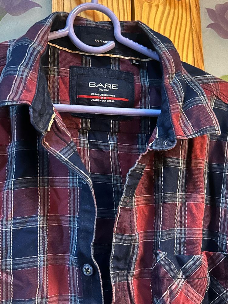 bare denim original Men's Plaid Button-Down Shirt