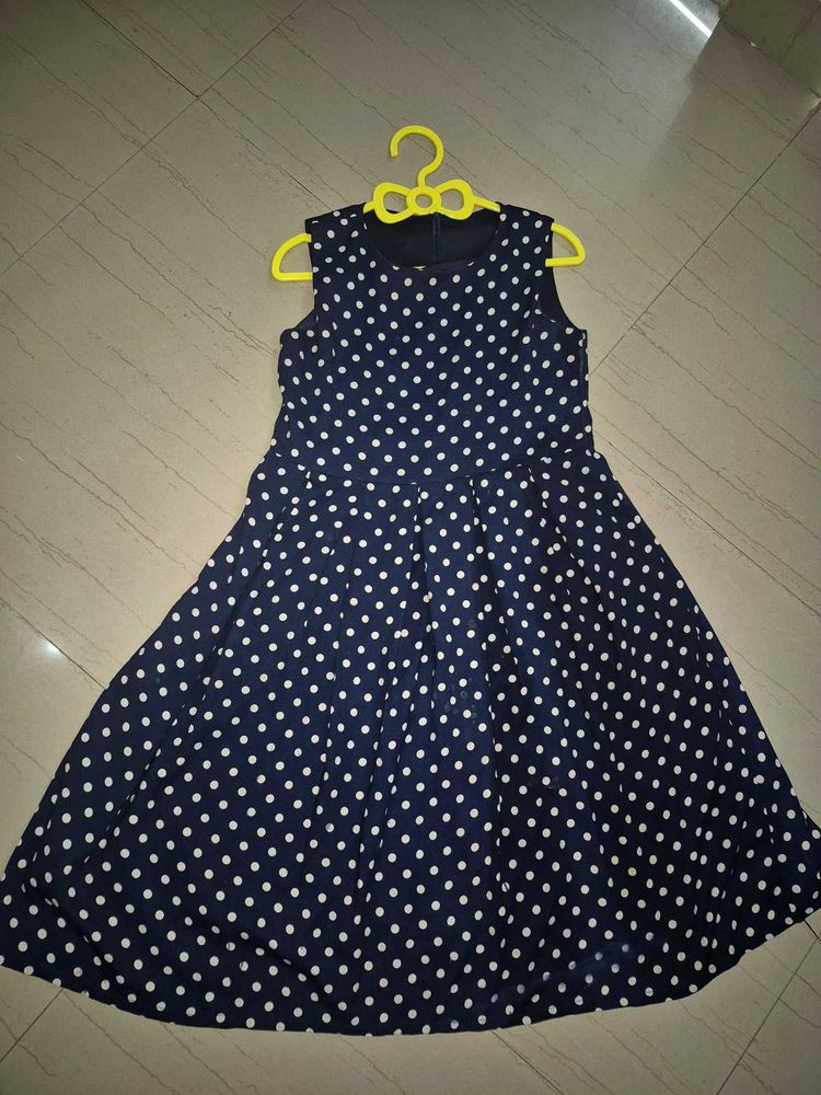 Navy Blue Polka Dot Dress.