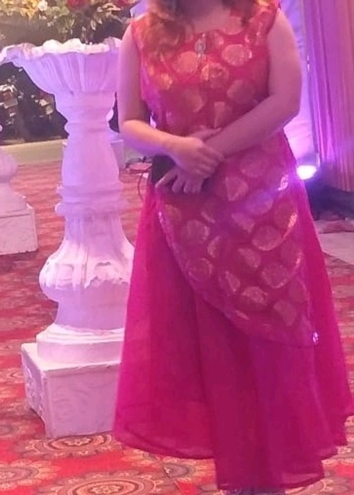 Beautiful Pink with Golden Embroidery
