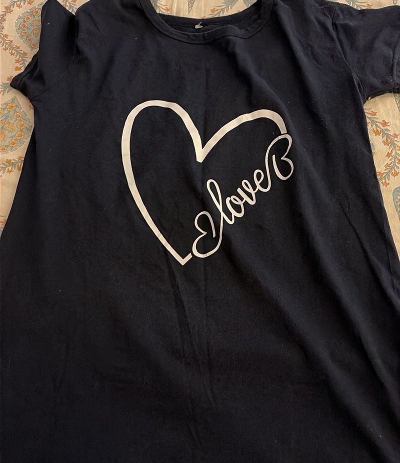 Navy Blue "I Love B" Heart Graphic Tee