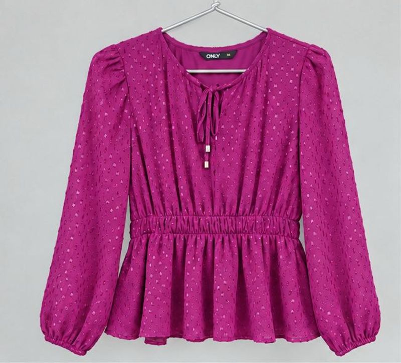 Chic Magenta Peplum Blouse