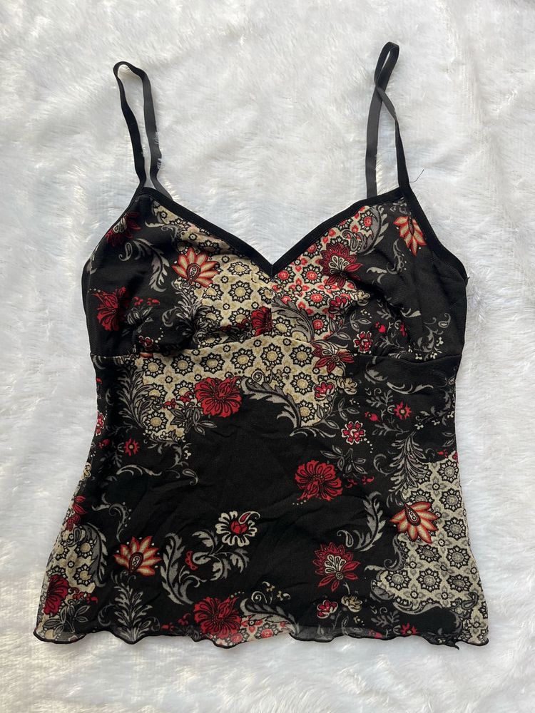 Floral Print Spaghetti Strap Top