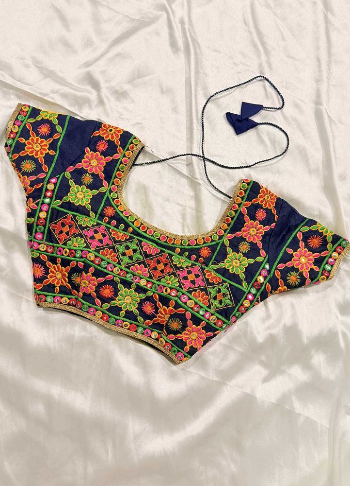 Gujarati Embroidered Blouse - Gota Mirrorwork