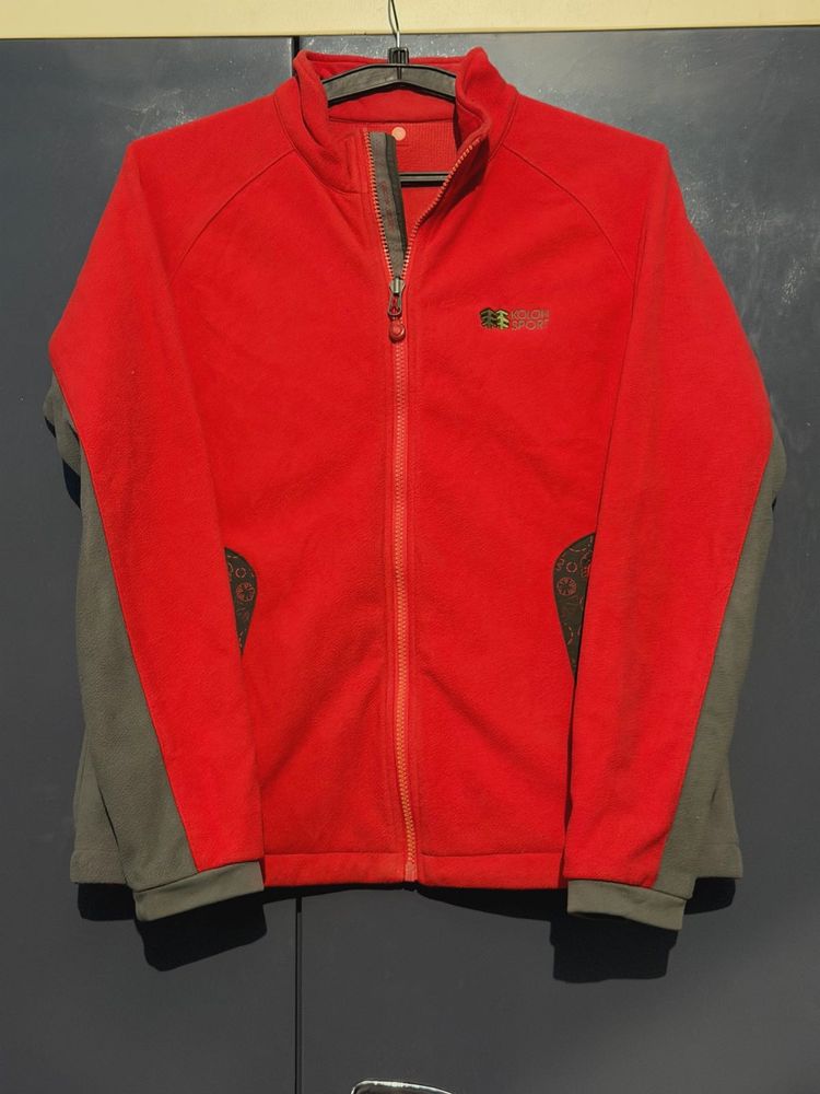 Kolon Sport Og Red &amp; Gray Zip-Up Jacket