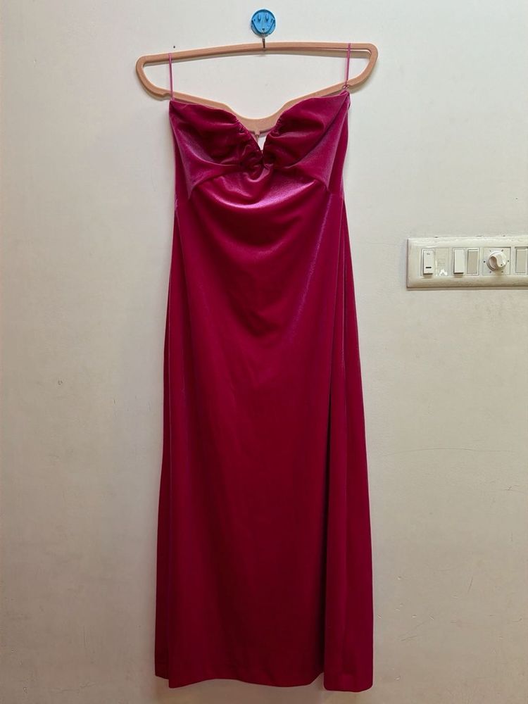 Elegant Velvet Strapless Dress