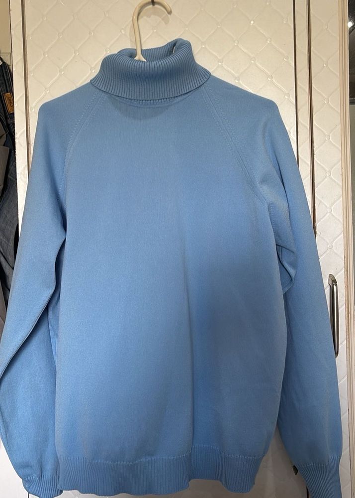 Sky Blue Turtleneck Sweater