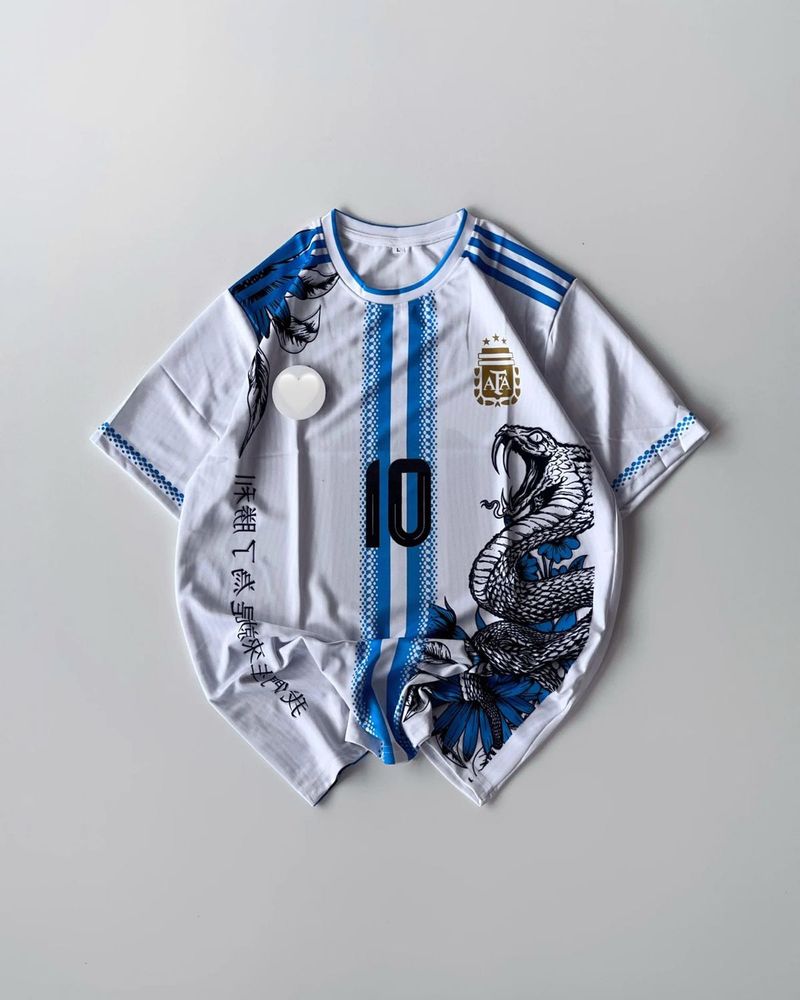 Messi White &amp; Blue Snake Jersey