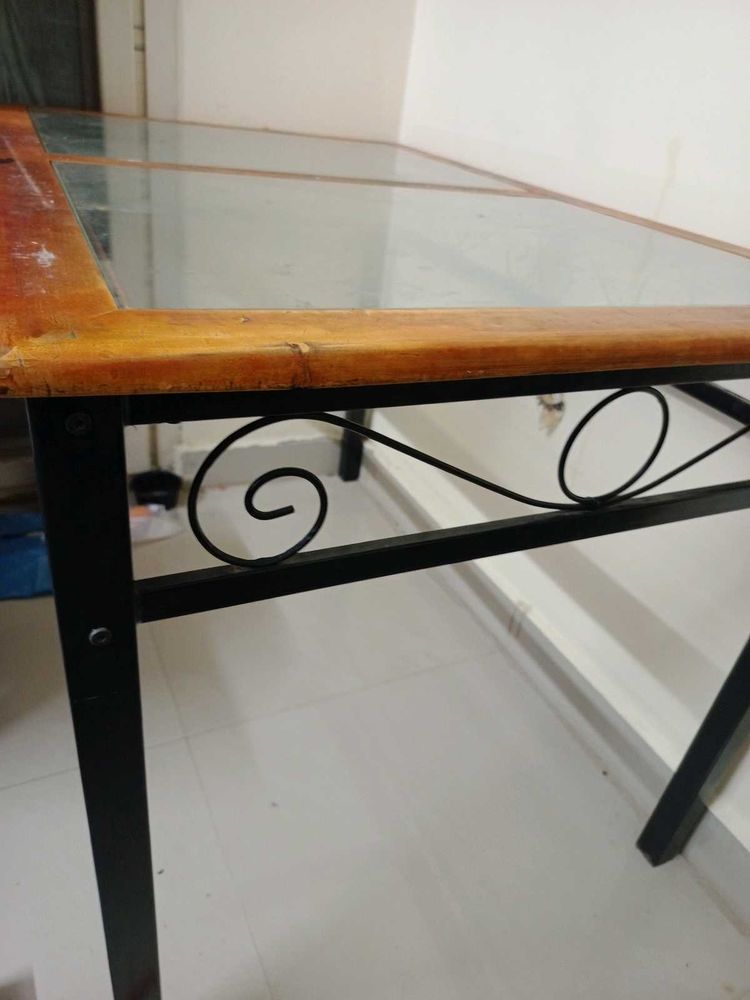 Wooden and Glass Table