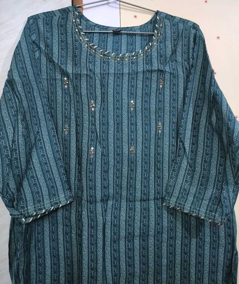 Stylish Teal Striped Kurta 💫