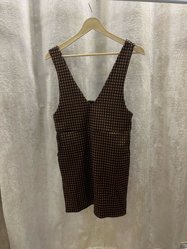Checkered Pinafore Dress
