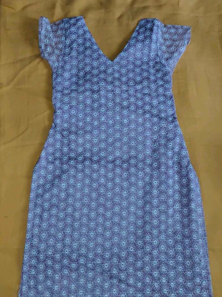 Light Blue Floral Kurta