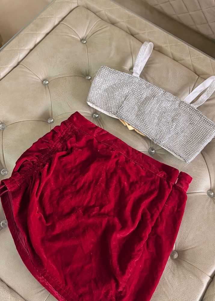 COMBO ALERT 🚨 Crop Top &amp; Velvet Skirt