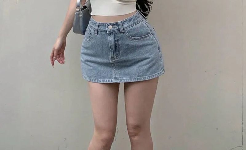 Denim Mini Skort