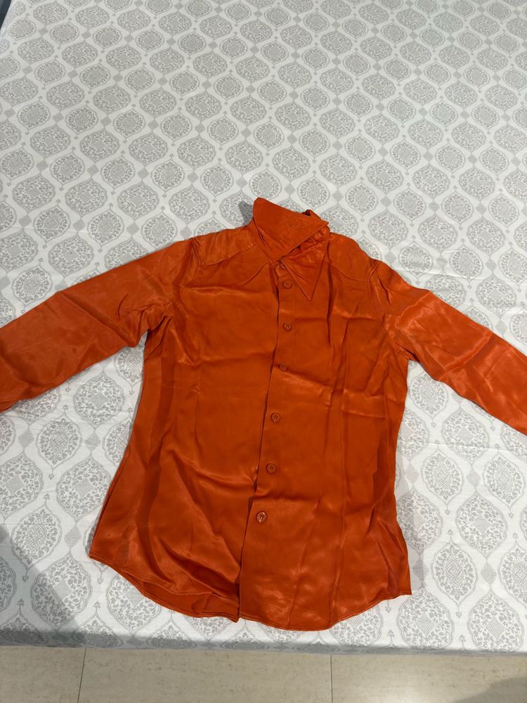 Orange Button-Down Shirt