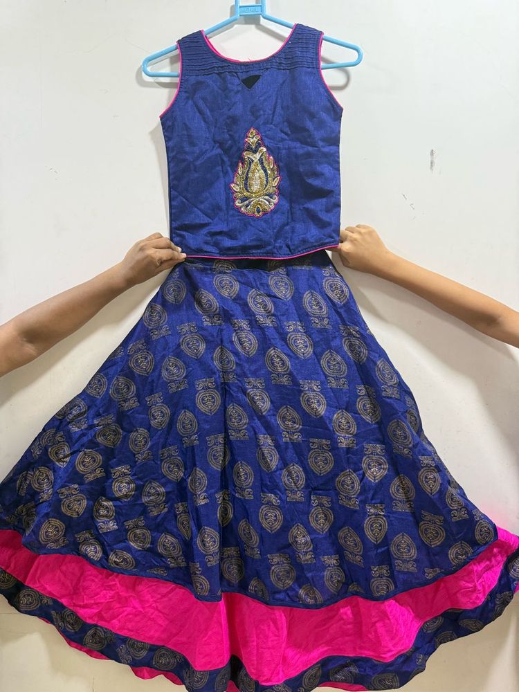 Elegant Blue &amp; Pink Lehenga Choli Set