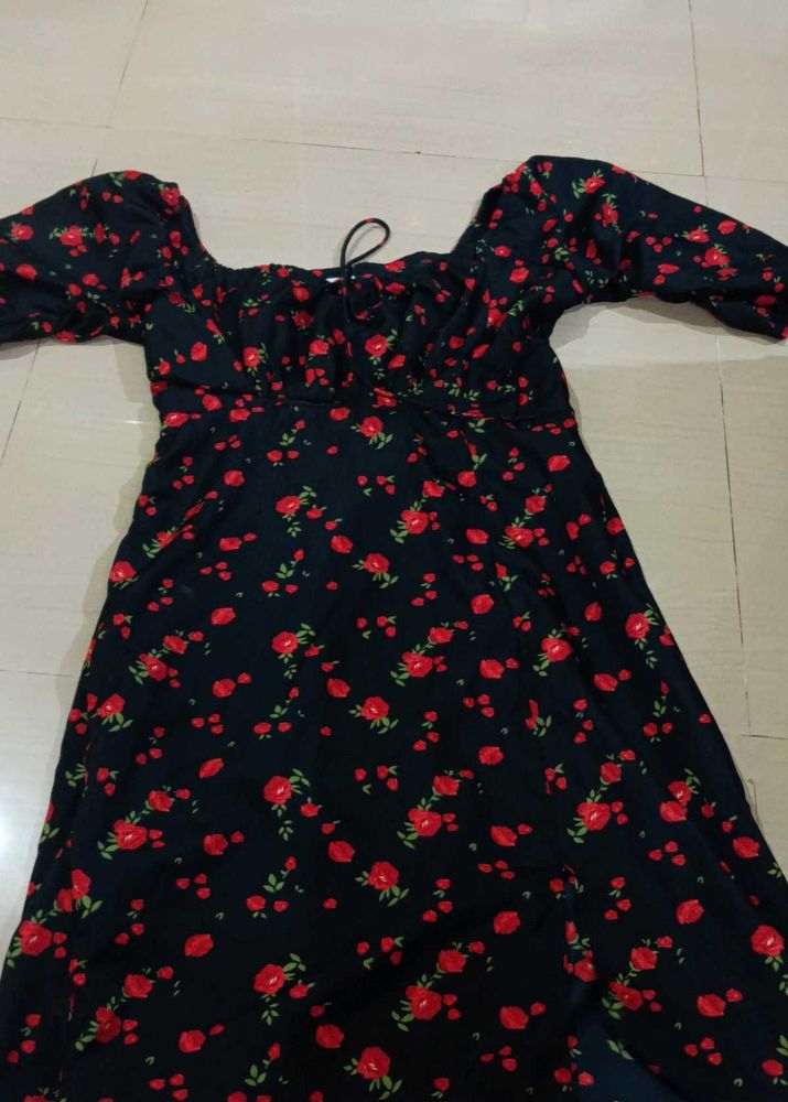 Chic Floral Print Midi Dress