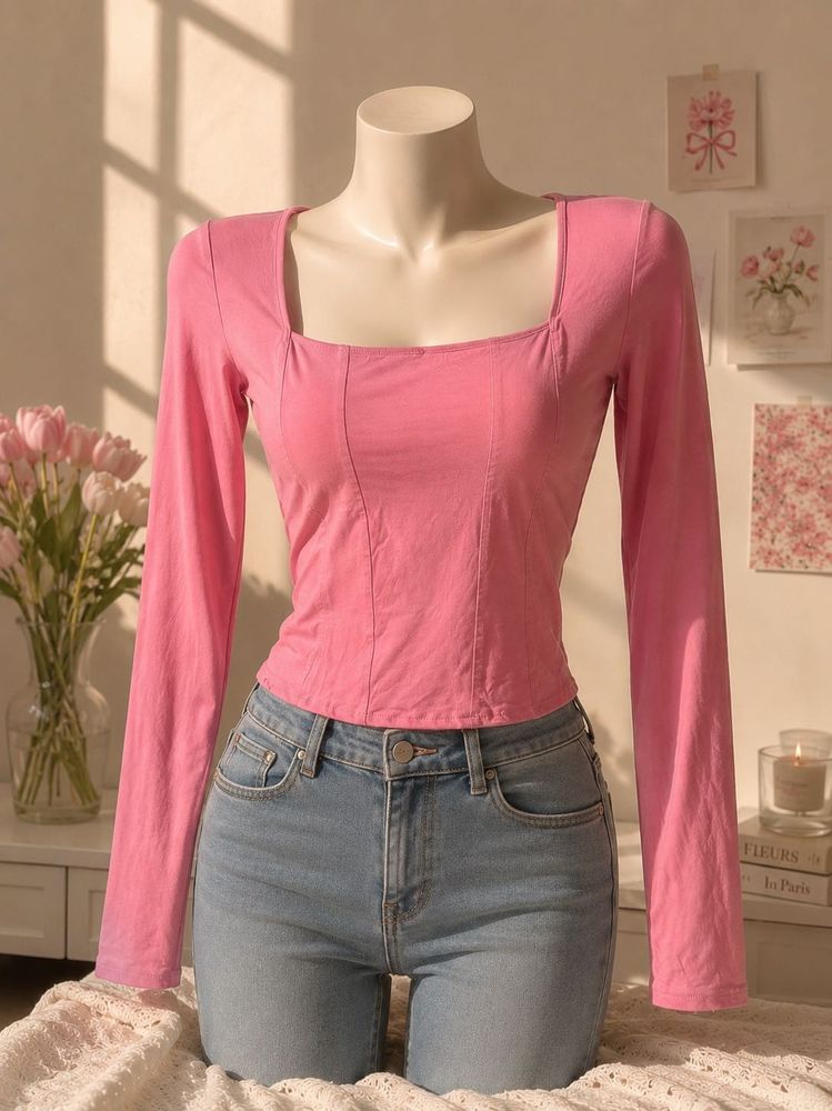 H&amp;m Pink Long Sleeve Top
