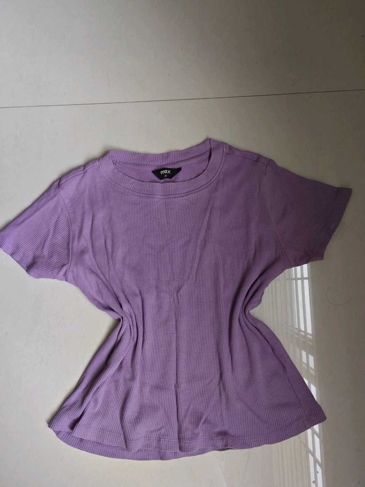 Ribbed Purple T-Shirt