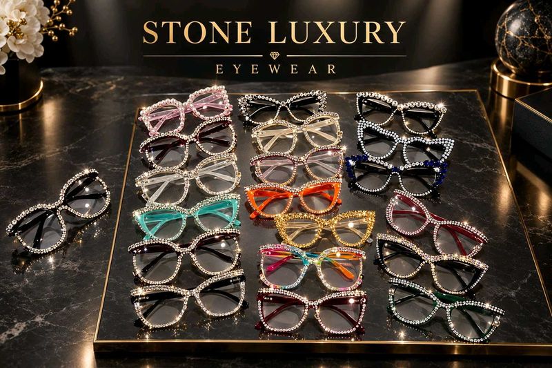 Sparkling Rhinestone Embellished Eyeglasses