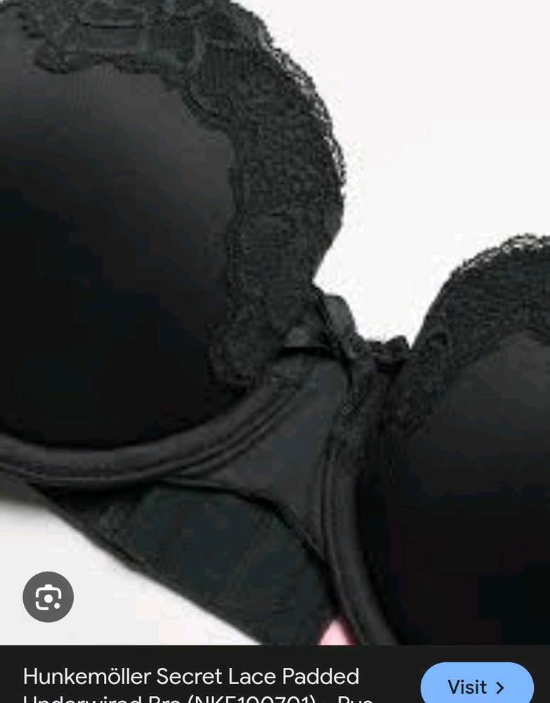 Hunkemoller Black Lace Padded Bra with brief 👍