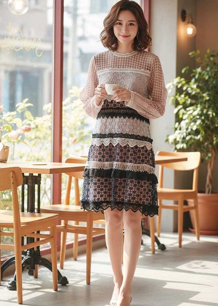 Elegant Lace Layered Dress