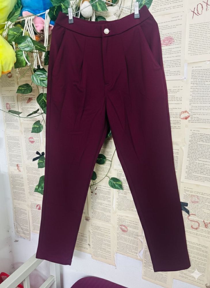 Burgundy Casual Dress Pants