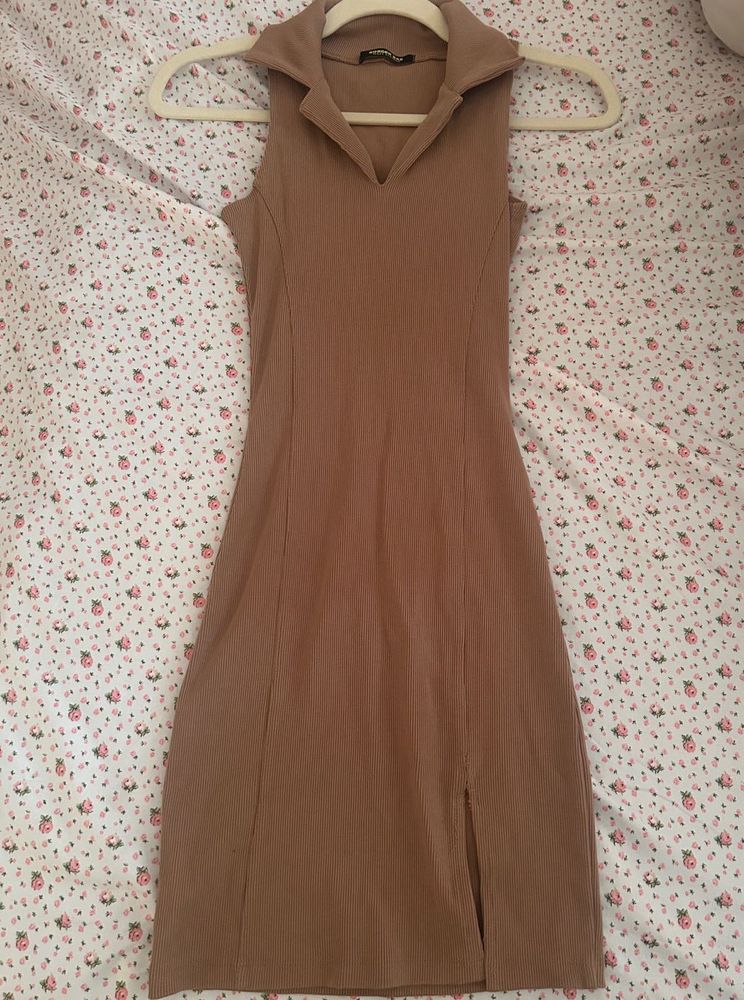 XXS Ribbed Collar Neck Dress