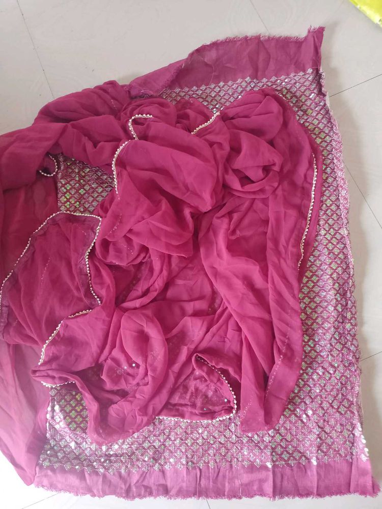 Beautiful Magenta Saree with Embellishments