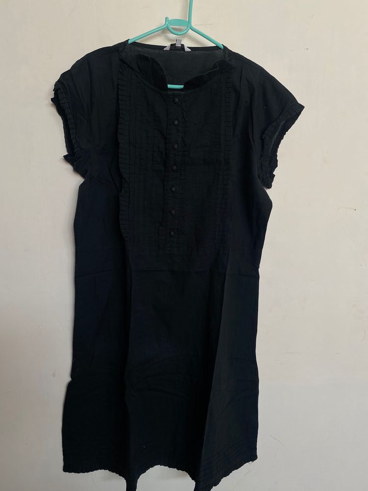 Black Casual Cotton Tunic
