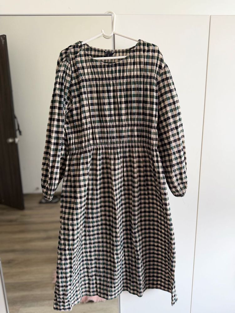 M&amp; S Gingham Check Midi Dress (Size 18-20 / XXL)