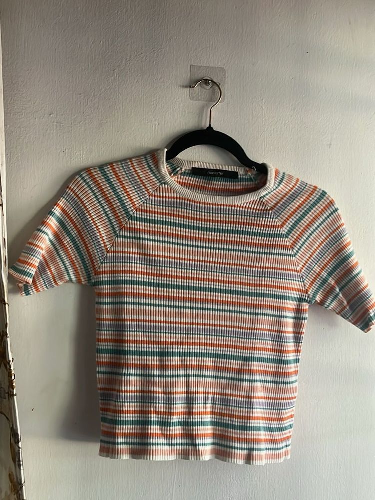 Striped Ribbed Knit Top