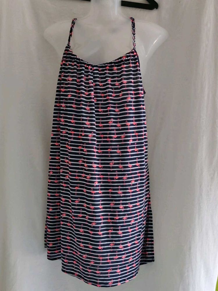 Cute Flamingo Striped Sundress