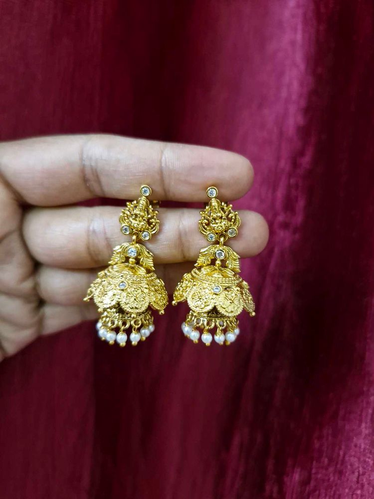 Designer Jhumka Earrings with Pearls - new one